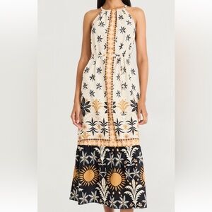 Bohemian Black and Gold Patterned Dress